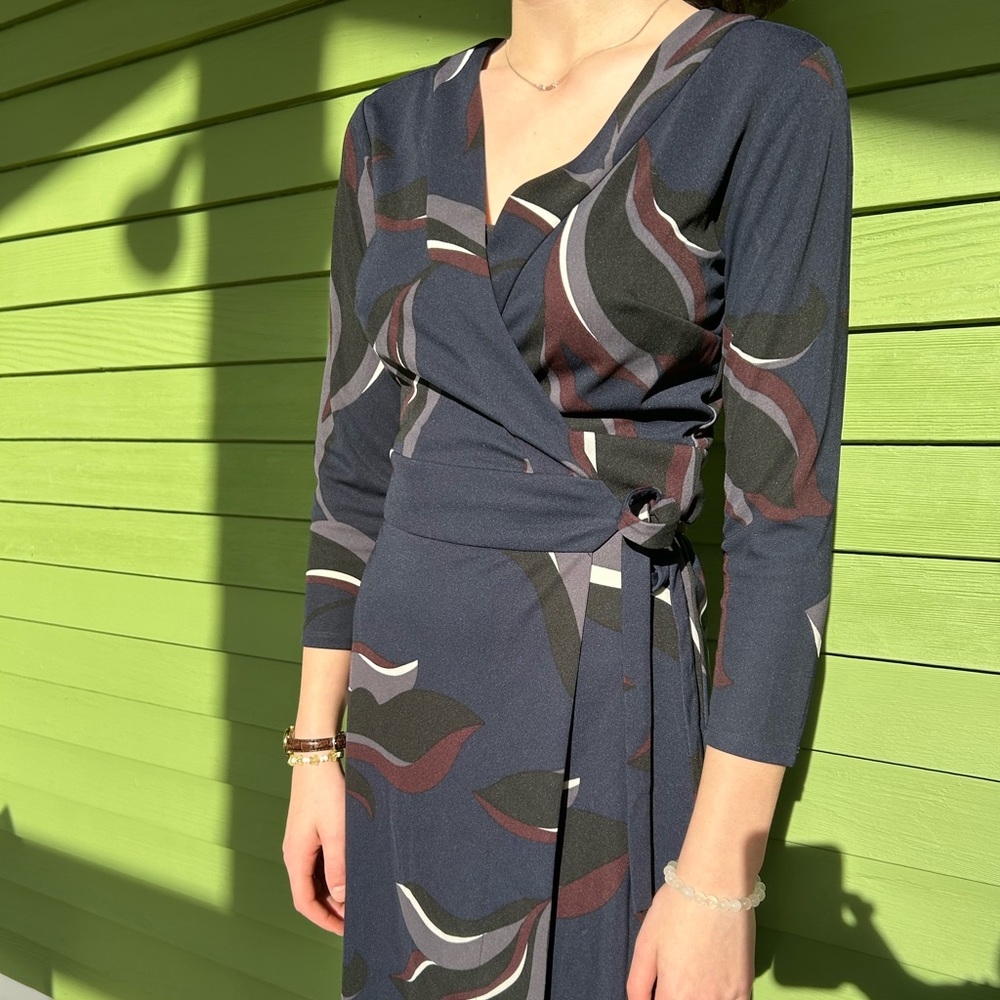 Dark Navy Wrap Dress